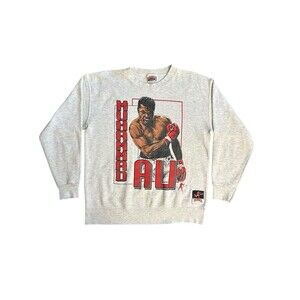 Vtg Muhammad Ali Nutmeg Sweatshirt Boxing Champion M USA Made Sting Like A Bee